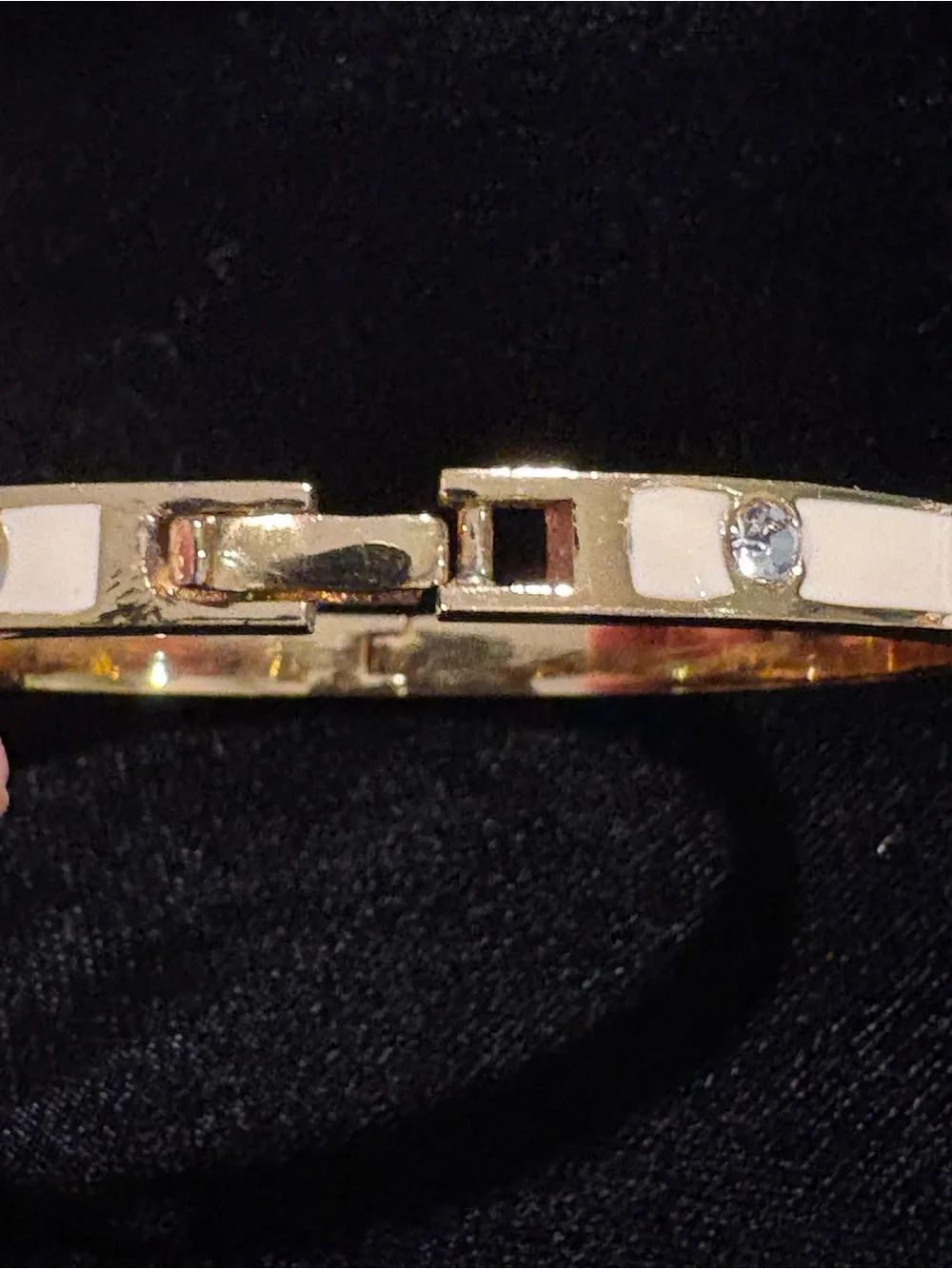 kate spade Enamel & Gold Tone Crystal Station Bangle Bracelet - Picture 3 of 7